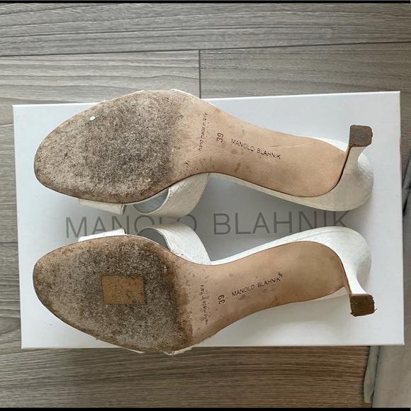 SOLD - Manolo Blahnik lacopo white mule Sandal - Picture 7 of 11